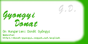 gyongyi donat business card